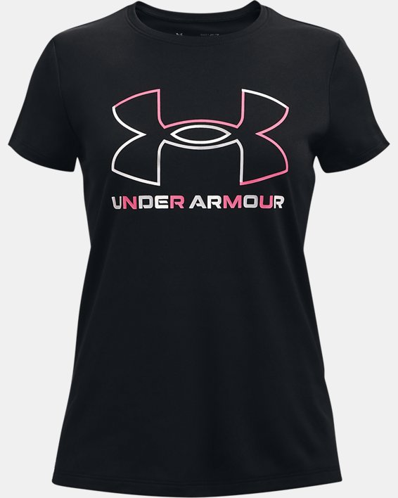 เสื้อแขนสั้น UA Tech™ Big Logo สำหรับเด็กผู้หญิง, Black, pdpMainDesktop image number 0